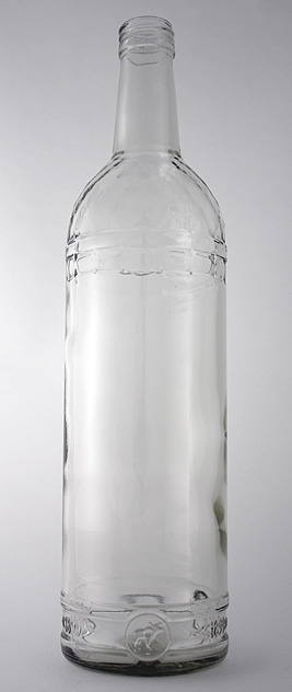Водочная бутылка КПМ-30-1000-ЧЛВЗ в прозрачном стекле